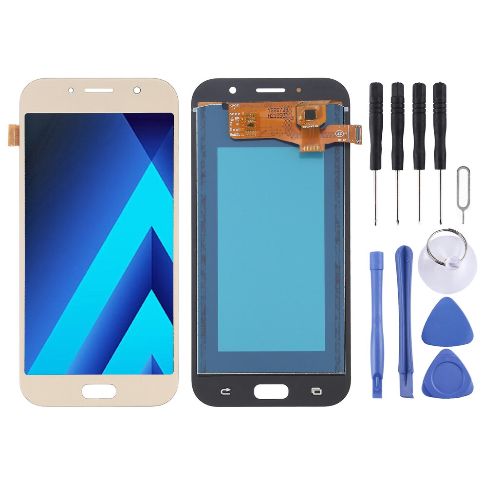() Tft Lcd Screen For Galaxy A7 (2017), A720fa, A720f/Ds With Digitizer Full Assembly (Black) Gold/Black 8238749333536