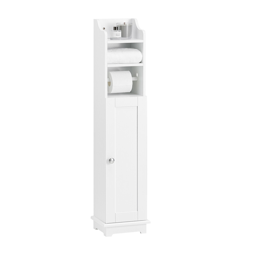 SoBuy® FRG177-W, Bathroom Toilet Paper Roll Holder Storage Cabinet, White