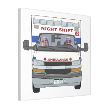Canvas Print Only Night Shift Ambulance Wall Art Poster Room Decor 18x18 inch No Frame
