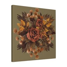 Canvas Print Only Dried Flowers Beautiful Magic Roses Brown Design Wall Art Poster Room Decor 18x18 inch No Frame