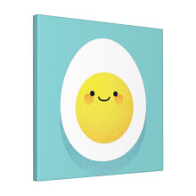 Canvas Print Only Cute Hard Boiled Eggs Wall Art Poster Room Decor 18x18 inch No Frame