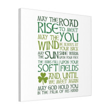 Canvas Print Only May The Road Rise To Meet You - Irish Blessing Wall Art Poster Room Decor 18x18 inch No Frame
