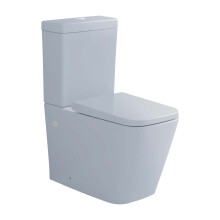 Grey Close Coupled Toilet Rimless Square Soft Close WC Seat & Cistern