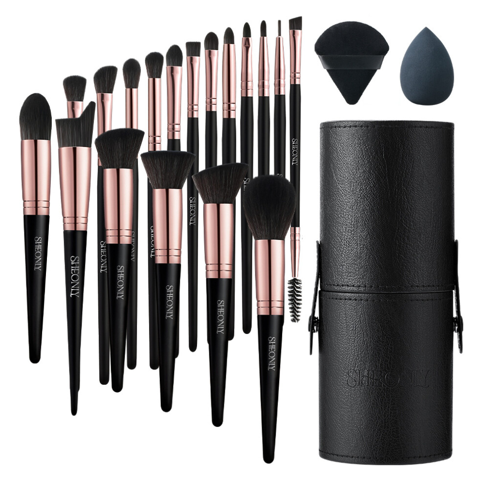 Professional Makeup Brush Set 18 Pcs for Foundation Powder Concealers Eye Shadows Blush