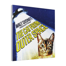 Canvas Print Only The Cat From Outer Space 1978 Wall Art Poster Room Decor 18x18 inch No Frame