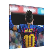 Canvas Print Only Lionel Messi Celebration Wall Art Poster Room Decor 18x18 inch No Frame