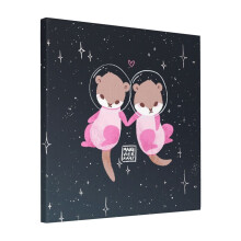 Canvas Print Only Space Otters Wall Art Poster Room Decor 18x18 inch No Frame
