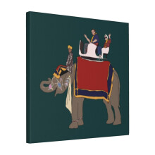 Canvas Print Only RBG And Scalia Elephant Ride Ruth Bader Ginsburg And Antonin Scalia Ride Elephant Together Wall Art Room Decor 18x18 inch No Frame