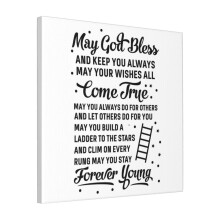 Canvas Print Only May You Stay Forever Young Wall Art Poster Room Decor 18x18 inch No Frame