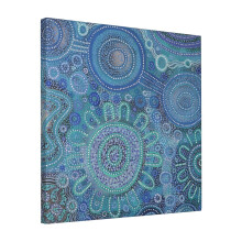 Canvas Print Only Family Gathering At The Beach Wall Art Poster Room Decor 18x18 inch No Frame