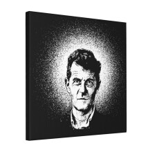 Canvas Print Only Ludwig Wittgenstein - Glow Portrait - Philosophy Gift Wall Art Poster Room Decor 18x18 inch No Frame