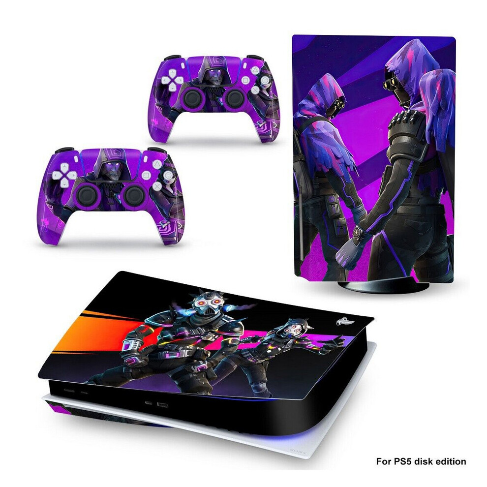 PS5 Disc Console and Controllers Skin Sticker Fortnite Season 7