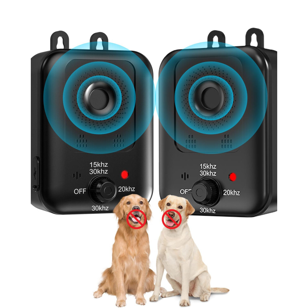 2-Pack Automatic Dog Barking Control with 3 Modes Rechargeable Ultrasonic Dog Barking Deterrent for Indoor and Outdoor Use