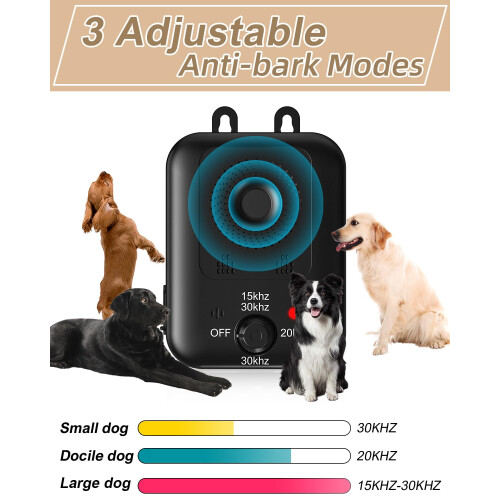Controlo automÃ¡tico de latidos de cÃes com 3 modos de funcionamento, recarregÃ¡vel e ultrassÃ³nico para uso interior e exterior 1