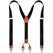 (A09) Mens Braces For Men 4 Clips Y-back 2.5cm Wide Heavy Duty Adjustable Elastic Mens Suspenders Durable Suspenders Strong Metal Clips