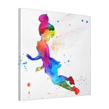 Canvas Print Only Tinkerbell, Watercolor Wall Art Poster Room Decor 18x18 inch No Frame