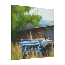 Canvas Print Only Abandoned Blue Tractor Wall Art Poster Room Decor 18x18 inch No Frame