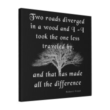 Canvas Print Only Robert Frost The Road Less Traveled Wall Art Poster Room Decor 18x18 inch No Frame