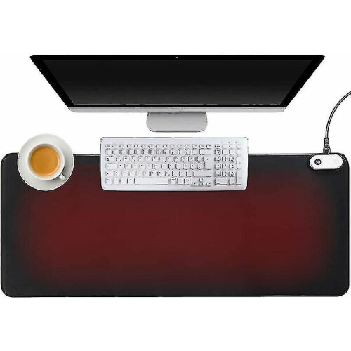 ILeadon Heated Mouse Pad, Electric Warm Desk Pad With 3 Heating Levels & 3 Auto Shut-Off Levels, 35.4" X 15.7" Large Safe Desk Mat Hand Warmer For Home Office Work, Honeycomb