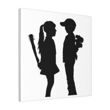 Canvas Print Only Banksy Boy Meets Girl! Wall Art Poster Room Decor 18x18 inch No Frame