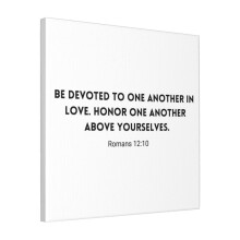 Canvas Print Only Romans 1210 NIV Bible Verse Wall Art Poster Room Decor 18x18 inch No Frame