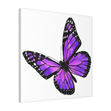 Canvas Print Only Purple Butterfly Wall Art Poster Room Decor 18x18 inch No Frame
