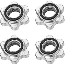 Set Of 4 Dumbbell Spinlock, Non-slip 25 Mm Standard Spinlock Collars, Screw Caps For Dumbbell Bars, Barbell Star Collars