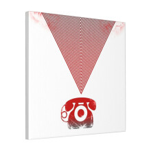 Canvas Print Only The Red Phone Wall Art Poster Room Decor 18x18 inch No Frame