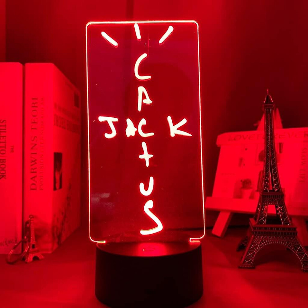 Veeki Large Size Cactus Jack Led Night Light For Bedroom Decoration Nightlight Cool Birthday Gifts Room Decor Cactus Jack Neon Table Lamp Bedside_hmy1