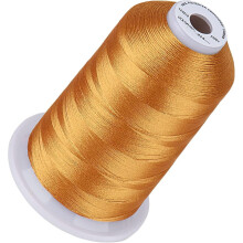 Embroidery Thread 5500 Yards Deep Gold 214, 40wt 100% Polyester for Brother, Babylock, Janome, Singer, Pfaff, Husqvarna, Bernina Machine Deep Gold214
