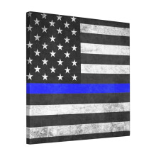 Canvas Print Only Thin Blue Line Wall Art Poster Room Decor 18x18 inch No Frame