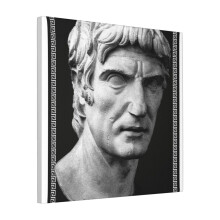 Canvas Print Only Roman Dictator Cornelius Sulla - Marble Bust Mosaic Wall Art Poster Room Decor 18x18 inch No Frame