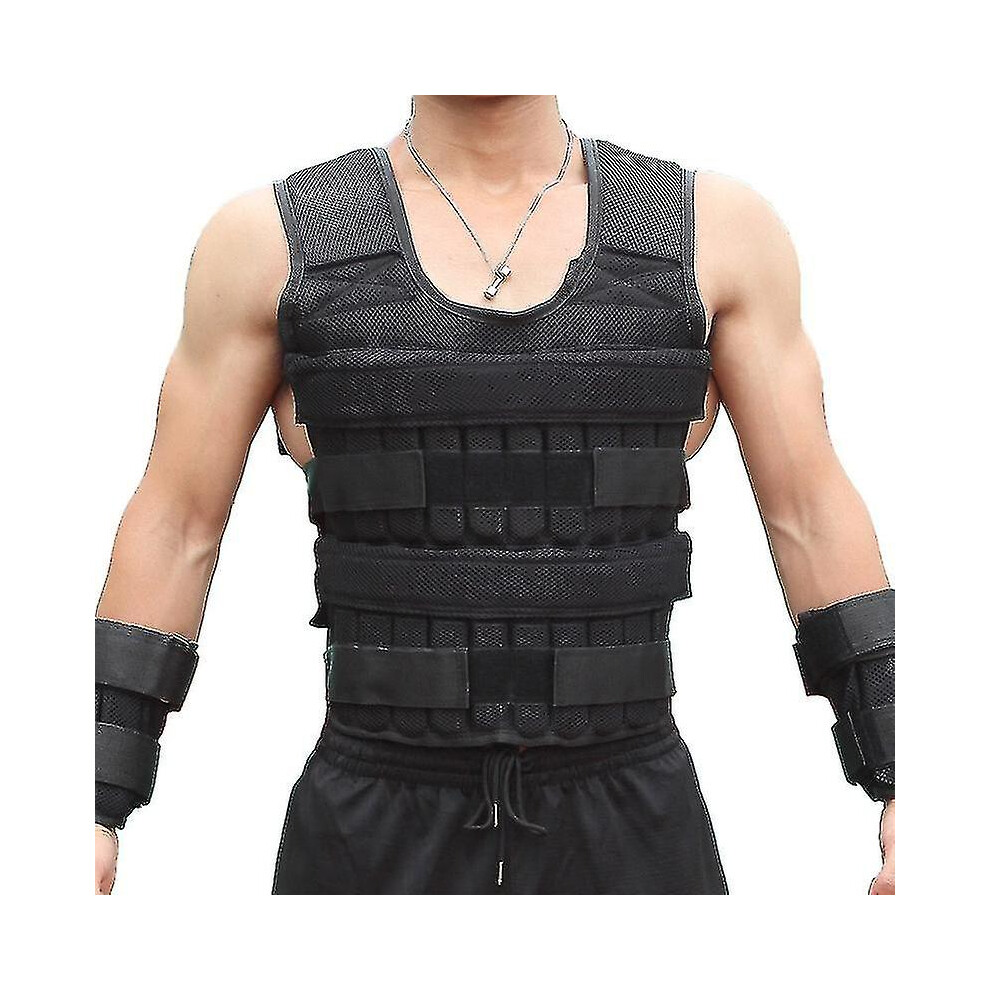 30kg Loading Weight Vest For Weight Training Adjustable Waistcoat Jacket Sand Clothing Boxing Workout Fitness Gym Equipment
