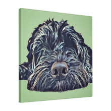 Canvas Print Only Cockapoo Pop Art - Green Wall Art Poster Room Decor 18x18 inch No Frame