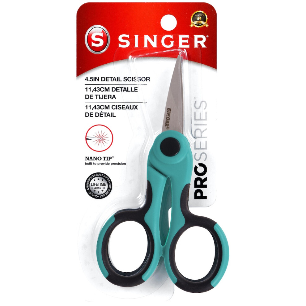 Singer ProSeries(TM) Detail Scissor 4.5"-W/NANO Tip(TM) Comfort Grip 00557