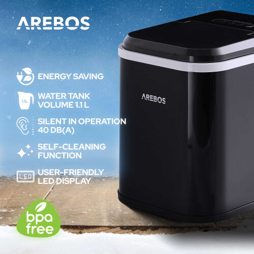 AREBOS AREBOS ice cube maker 1.1 litre ice cube maker Ice maker 12 kg 2