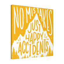 Canvas Print Only Sunny No Mistakes, Just Happy Accidents Wall Art Poster Room Decor 18x18 inch No Frame