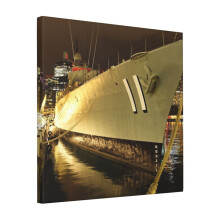 Canvas Print Only HMAS Vampire At Night, Darling Harbour Wall Art Poster Room Decor 18x18 inch No Frame