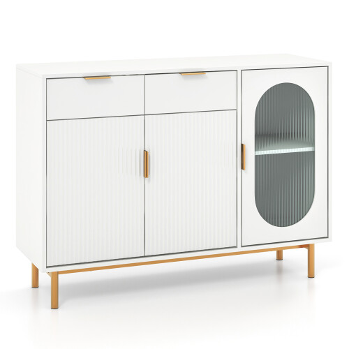 Casart Kitchen Sideboard Dining Buffet Cupboard Cabinet With 2 Drawers & Shelves