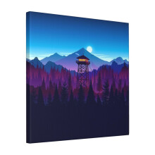 Canvas Print Only Firewatch - Landscape Wall Art Poster Room Decor 18x18 inch No Frame