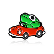 Sinknap Brooch Frog Car Driving Cartoon Naughty Children Brooch For Clothes