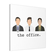 Canvas Print Only Jim, Dwight, Michael- The Office Wall Art Poster Room Decor 18x18 inch No Frame