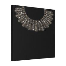 Canvas Print Only RUTH BADER GINSBURG DISSENT COLLAR RBG Wall Art Poster Room Decor 18x18 inch No Frame