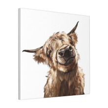 Canvas Print Only Highland Cow Wall Art Poster Room Decor 18x18 inch No Frame