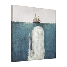 Canvas Print Only The White Whale Wall Art Poster Room Decor 18x18 inch No Frame