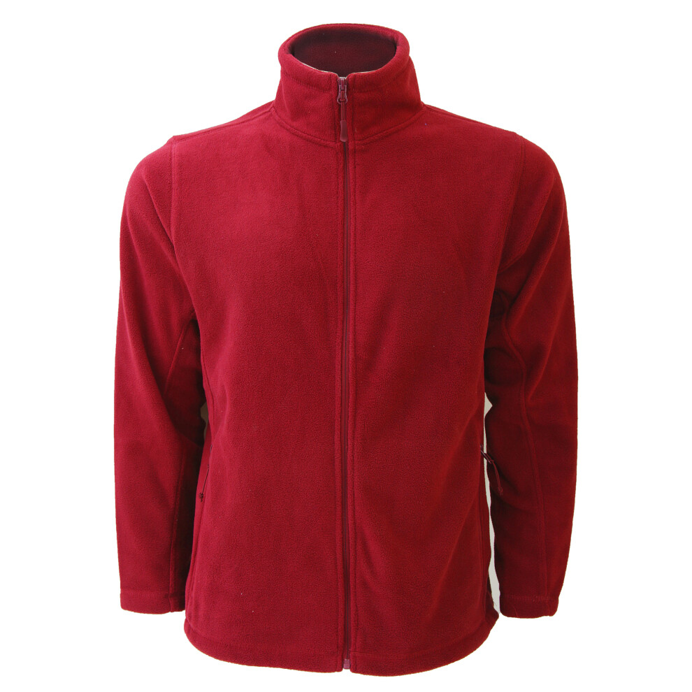 (L, Classic Red) Russell Mens Full Zip Outdoor Fleece Jacket 