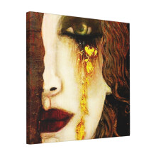Canvas Print Only Golden Tears Freyas Tears Of Gold Anne Marie Zimmerman (School Of Klimt) Wall Art Poster Room Decor 18x18 inch No Frame