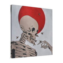 Canvas Print Only Skeleton And The Bees Wall Art Poster Room Decor 18x18 inch No Frame