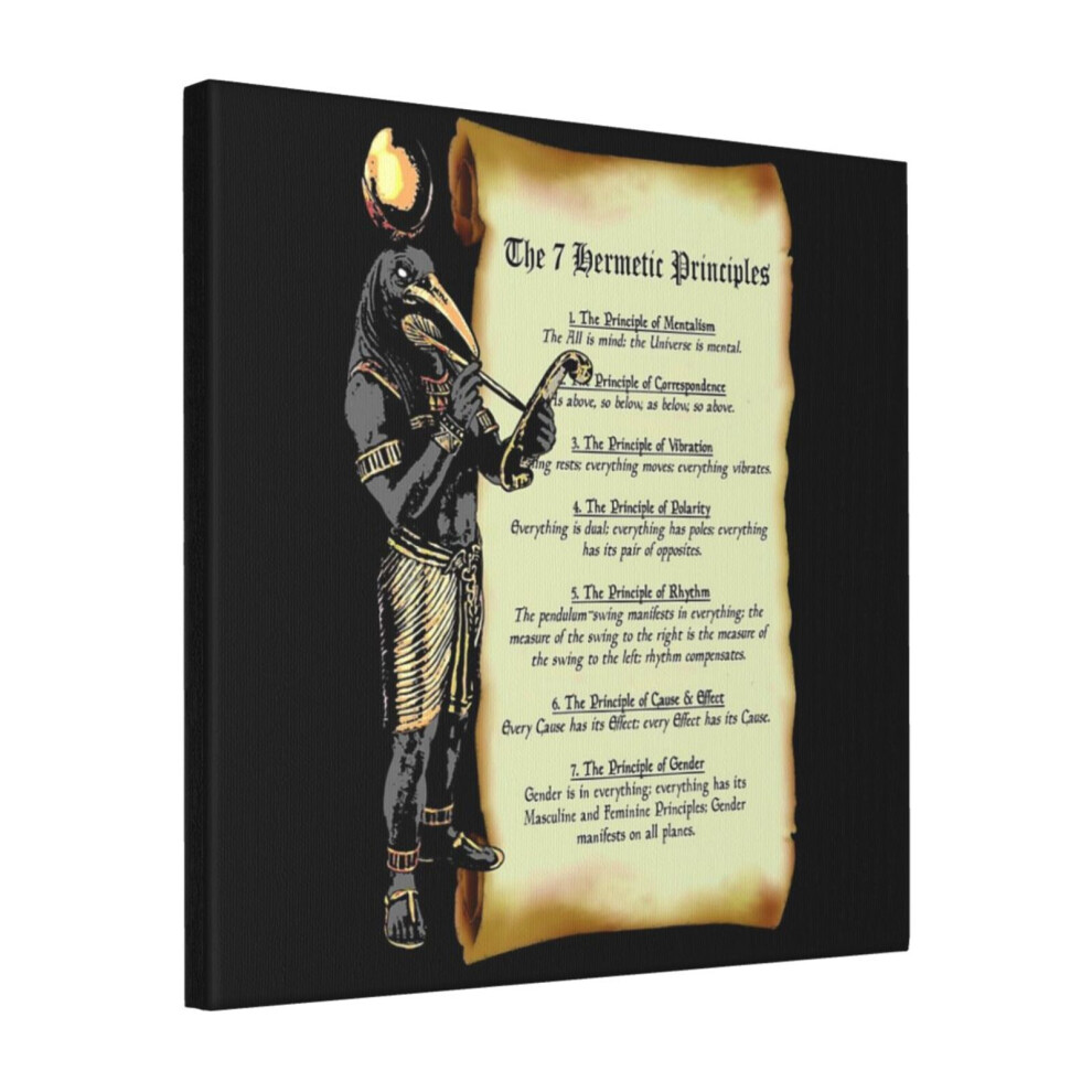 Canvas Print Only Thoth And The 7 Hermetic Principles - Egyptian And Greek Philosophy From The Kybalion Wall Art Room Decor 18x18 inch No Frame