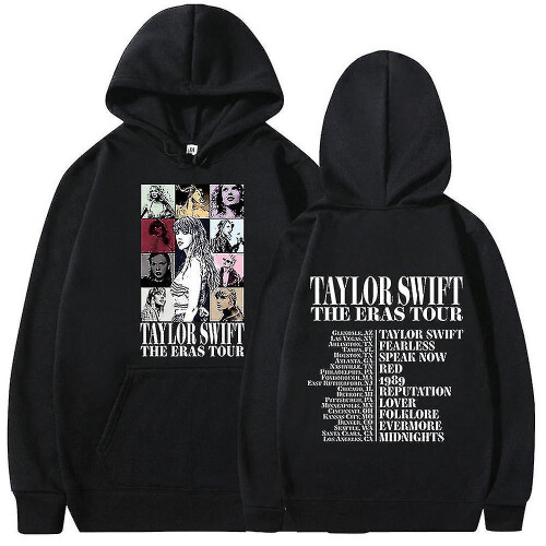 Black, S) Adults Taylor Swift The Eras Tour Printed Hoodie Long